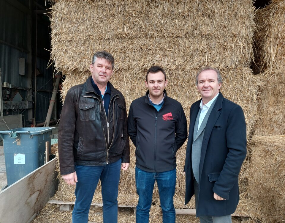 Hervé LAPIE, Président de la FDSEA 51 ; Julien BOUCQUEMONT, Président JA 51 ; Maxime TOUBART, Président SGV-CHAMPAGNE CP D.R